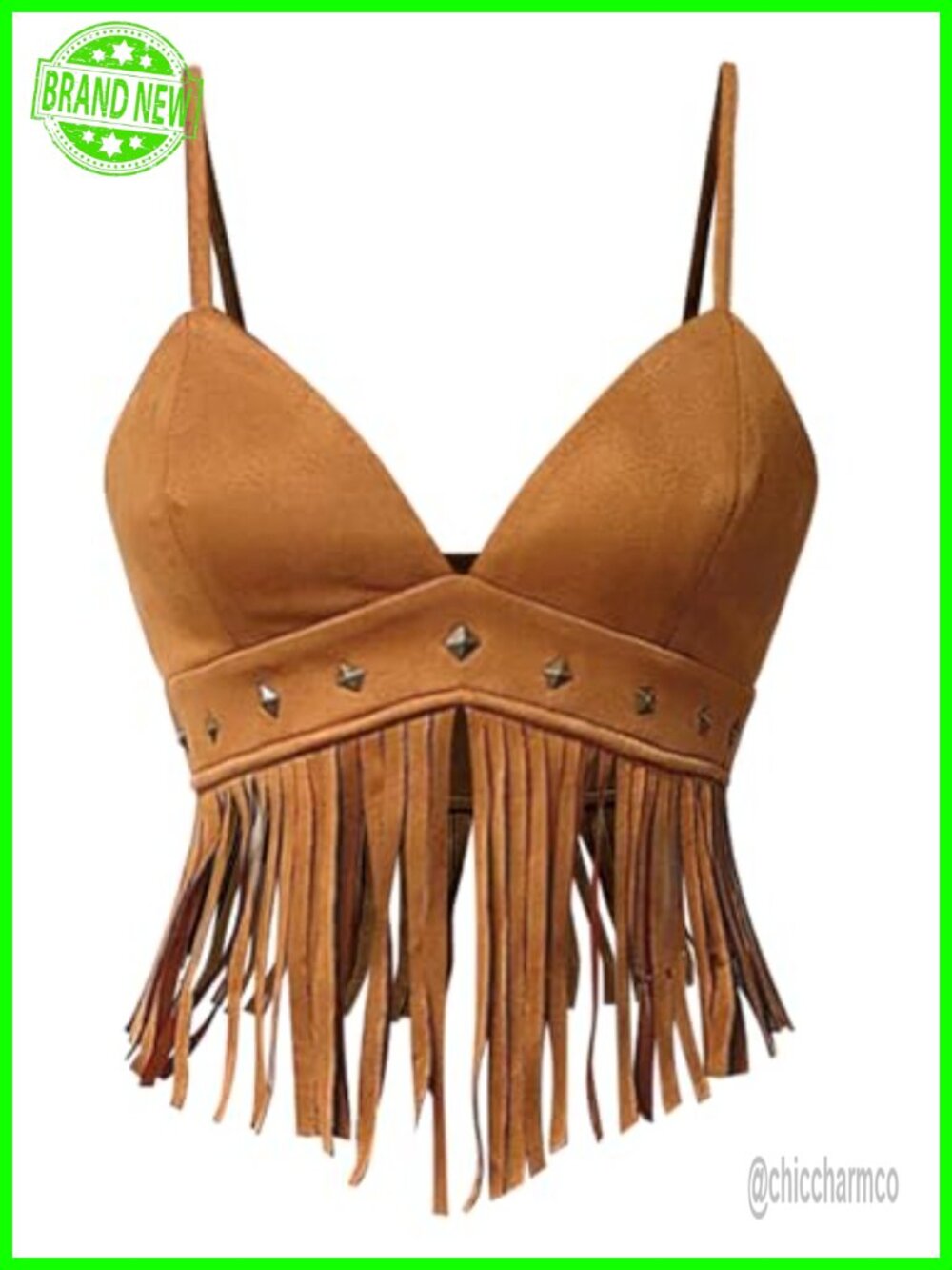 Women's Y2K Fringe Tassel Sleeveless Crop Top Rave Concert Boho Cami